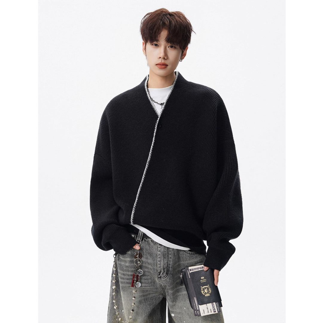 Herren Großer Strickpullover mit Knopfleiste Echoarchiv