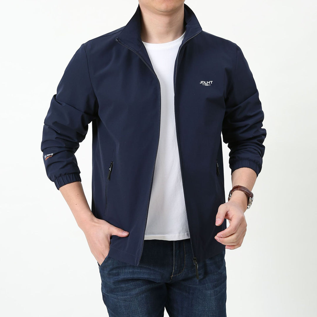 Herren Leichte winddichte Reißverschluss‑Blousonjacke mit Stehkragen und elastischen Bündchen Echoarchiv