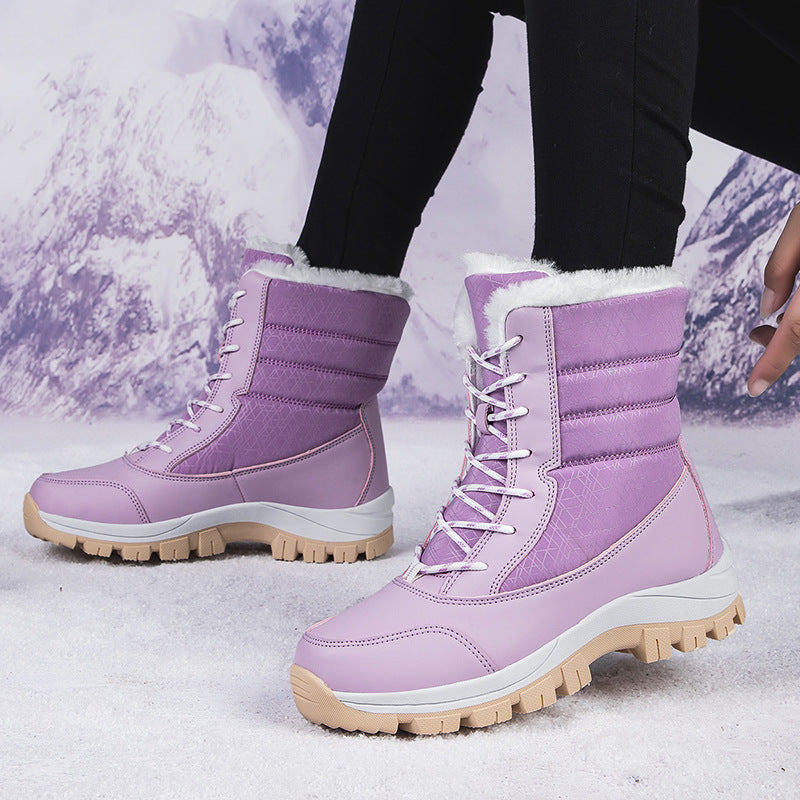 Damen Gefütterte Winterstiefel mit Kunstfellfutter, wasserabweisender Konstruktion und griffiger Profilsohle Echo Archiv