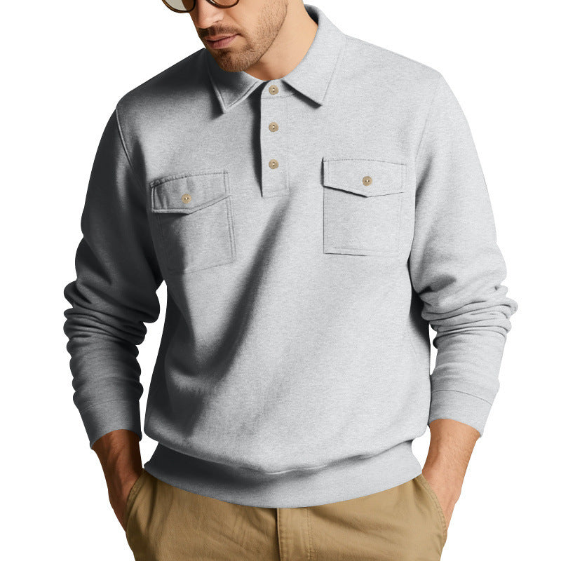 Herren lässiger Pullover mit praktischen Pattentaschen Echoarchiv