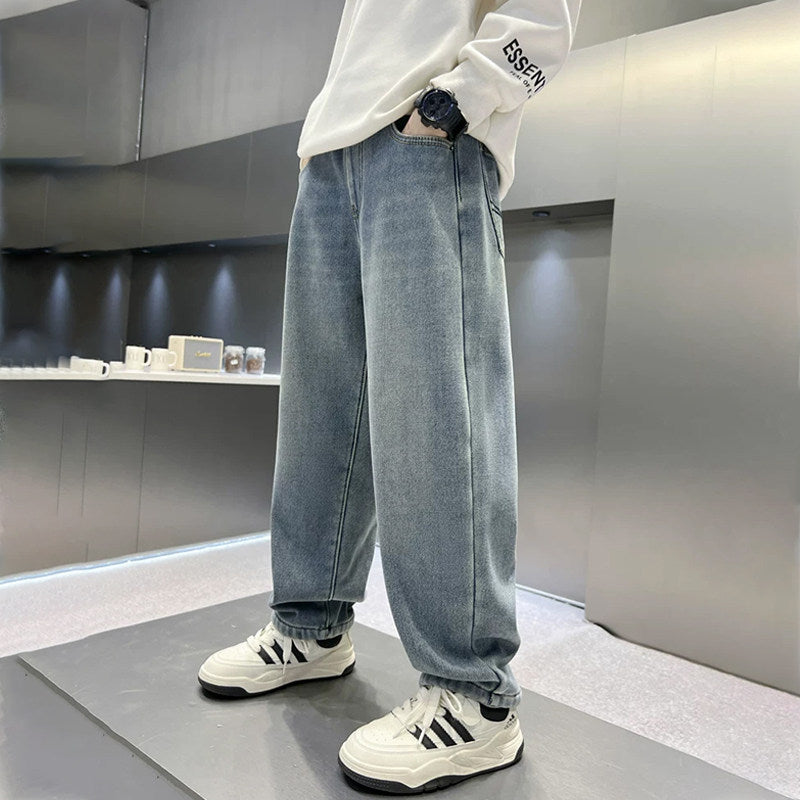 Unisex modische weite Jeanshose mit elastischem Bund Echo Archiv
