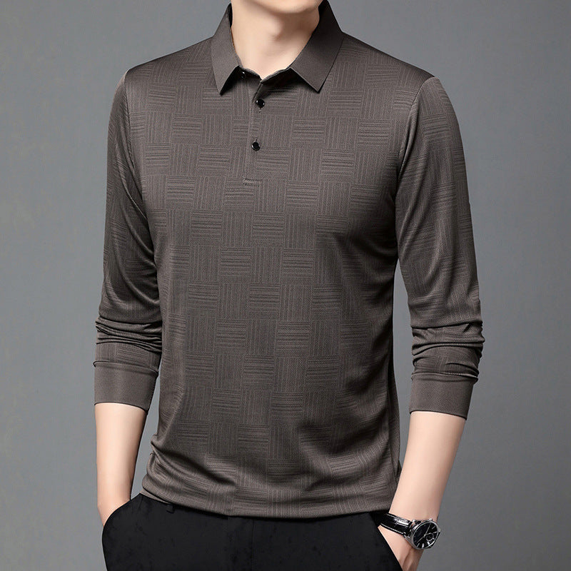 Herren Poloshirt mit modernem geometrischen Muster und atmungsaktiver Struktur Echoarchiv
