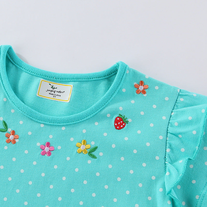 Mädchen Kurzarm Kleid mit verspieltem Hasen- und Blumenmotiv Echo Archiv