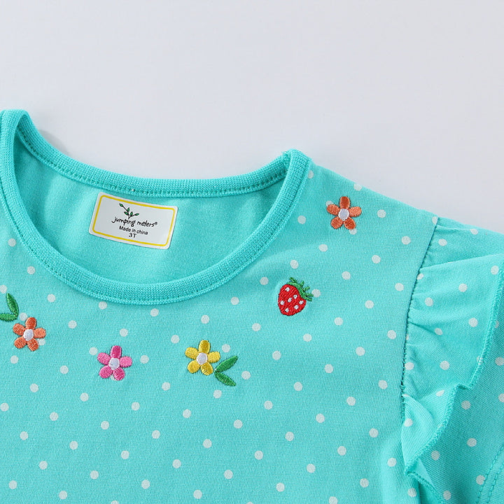 Mädchen Kurzarm Kleid mit verspieltem Hasen- und Blumenmotiv Echo Archiv