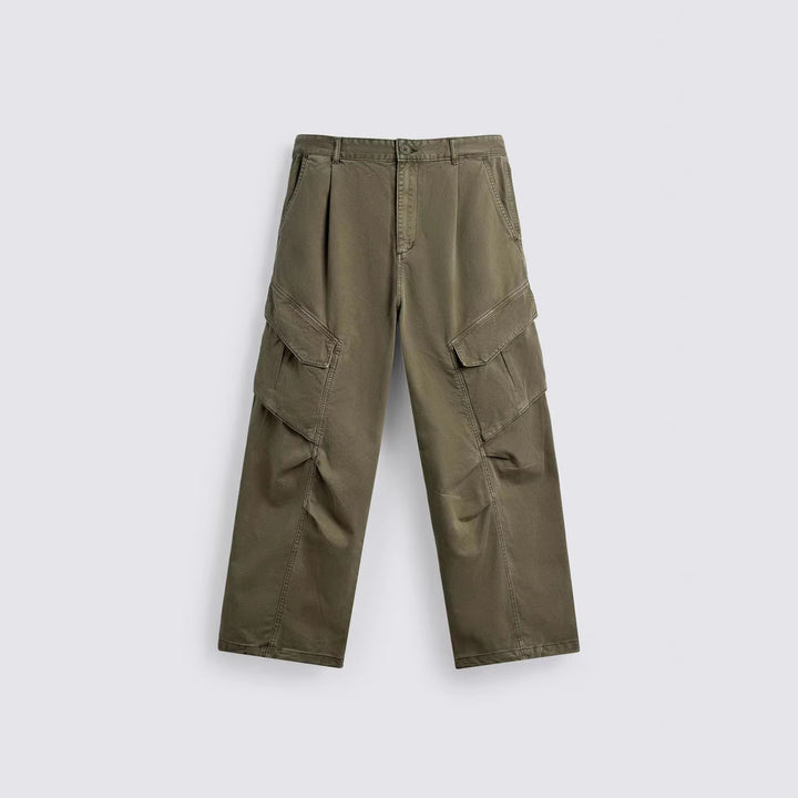 Herren Cargohose mit weitem Bein, Doppelklappentaschen und Bundfalten Echo Archiv