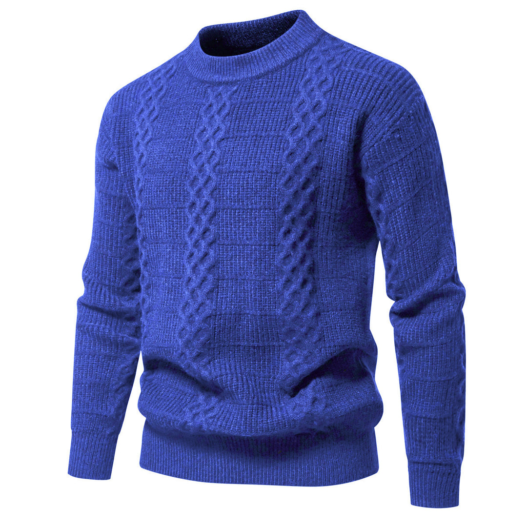 Herren Strukturierter Strickpullover mit hohem Kragen Echoarchiv