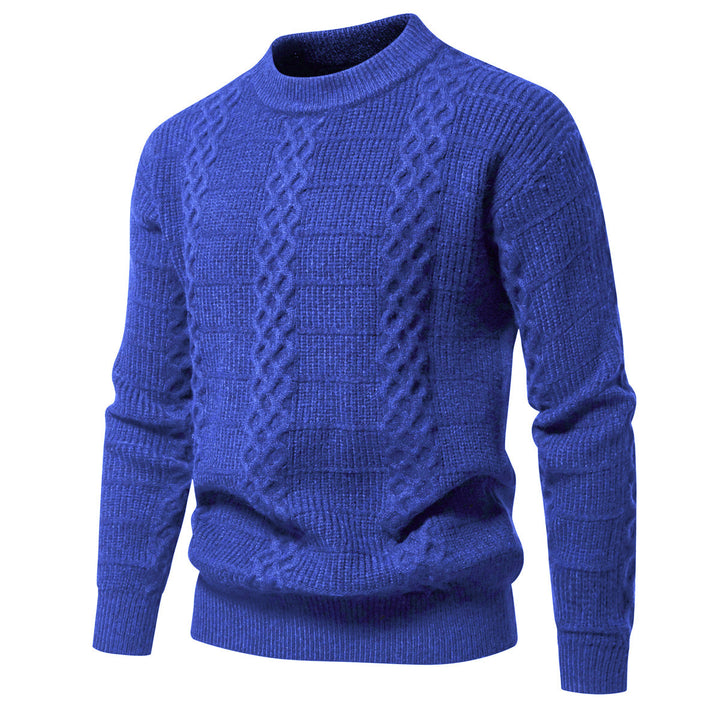 Herren Strukturierter Strickpullover mit hohem Kragen Echoarchiv