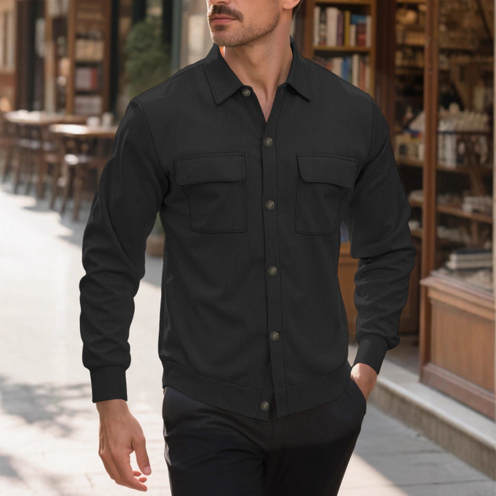 Herren Modisches Hemd mit praktischen Brusttaschen und elegantem Strukturdesign Echoarchiv