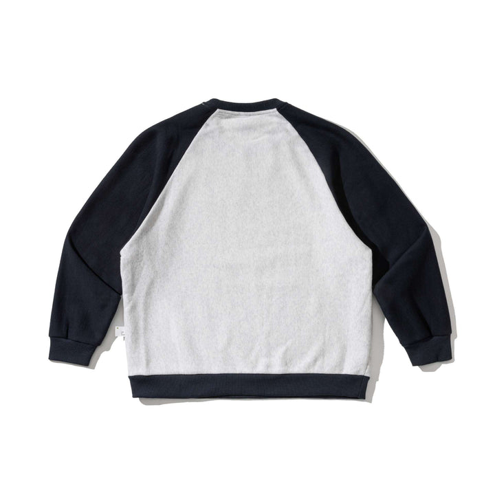 Herren Raglan-Sweatshirt mit gesticktem Logo und Kontrastärmeln aus leichtem Frottee Echoarchiv