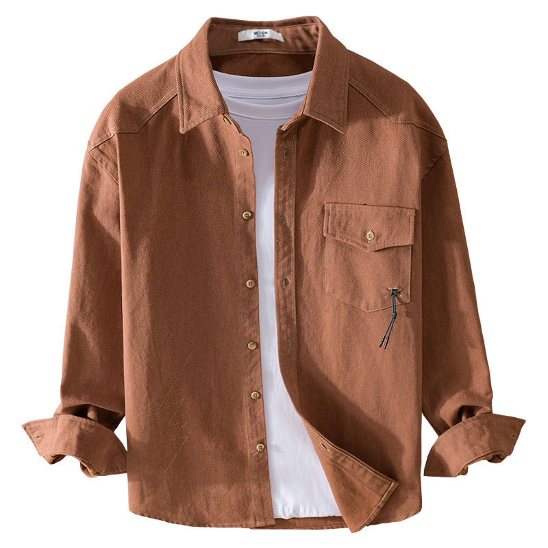 Herren Relaxed-Overshirt aus Baumwoll-Twill mit aufgesetzter Brusttasche Echoarchiv