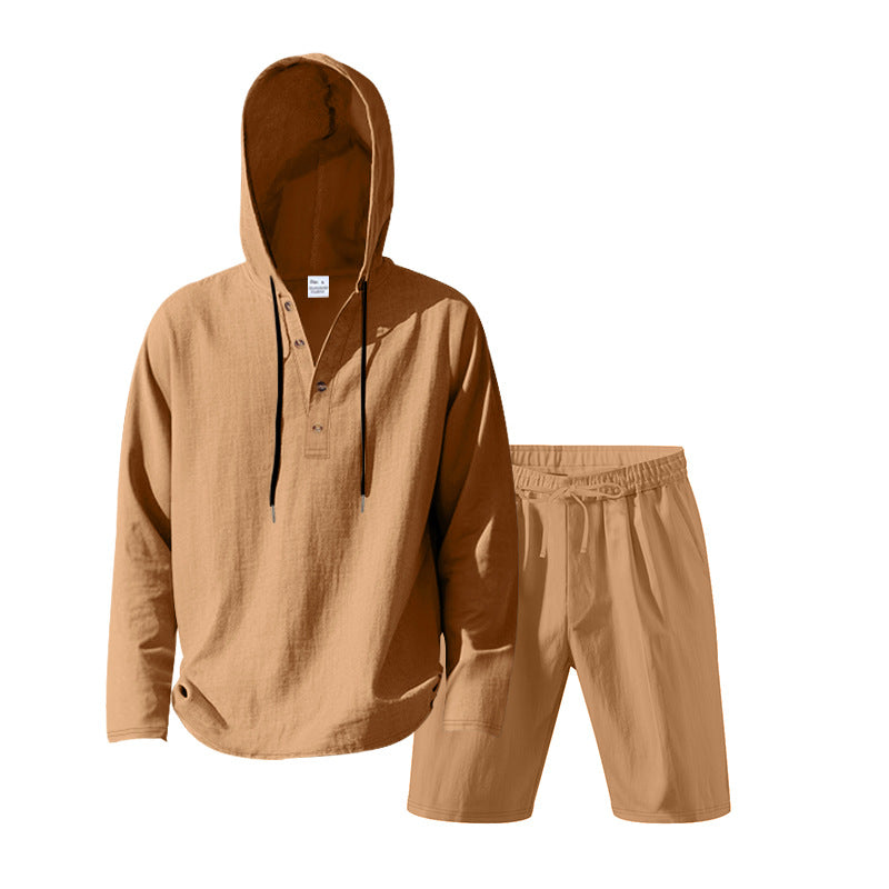 Herren lässiger Pullover mit Kapuze und praktischen Shorts Echoarchiv