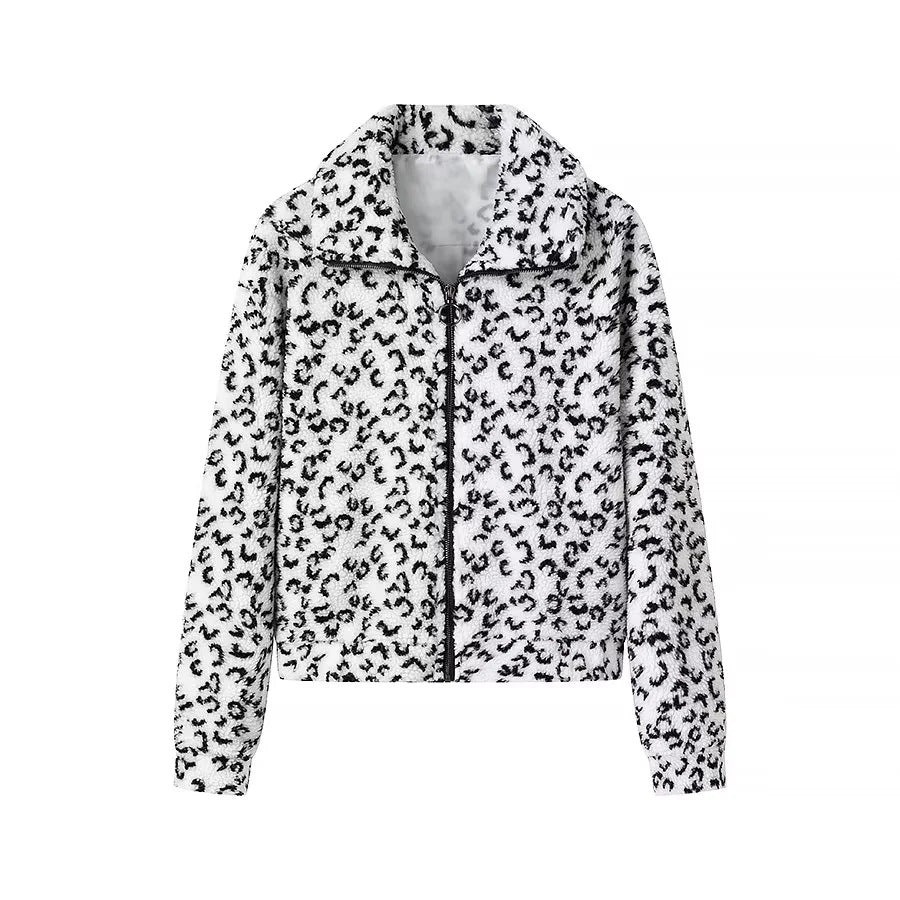 Damen kuschelige Teddy-Fleece Jacke mit Stehkragen und durchgehendem Reißverschluss – Célinea