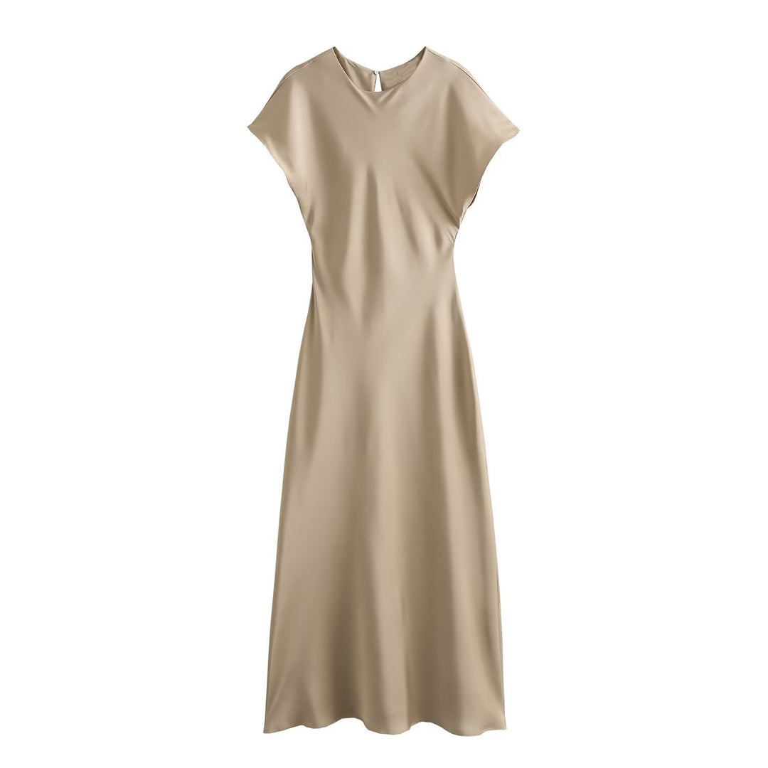 Damen elegantes Maxikleid mit fließendem Schnitt und modernem V-Ausschnitt Echo Archiv