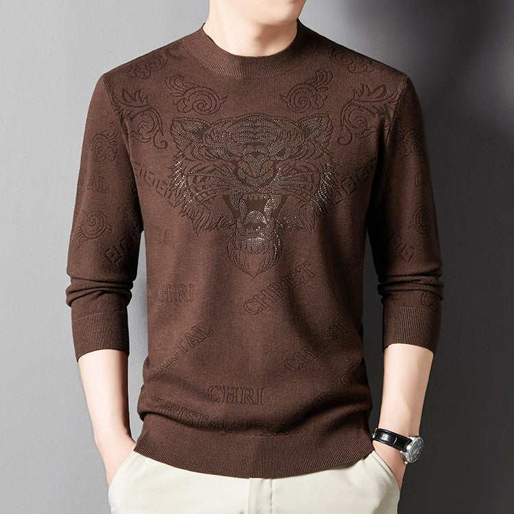 Herren Strickpullover mit einzigartigem Löwenmotiv Echoarchiv