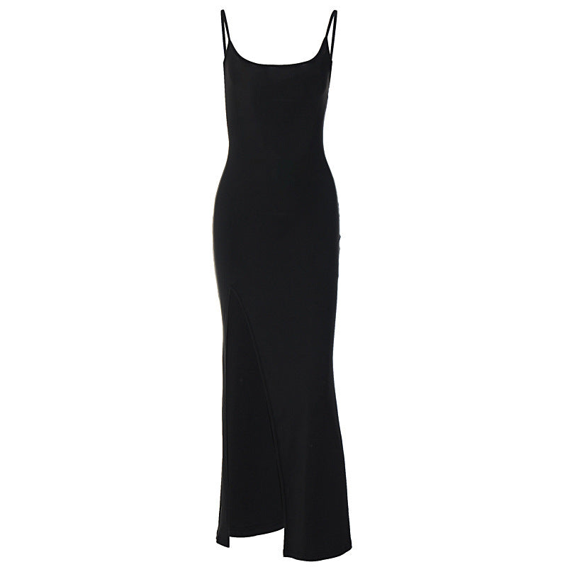 Damen elegantes Maxikleid mit seitlichem Schlitz Echo Archiv