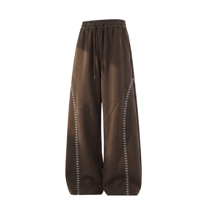 Unisex Extraweite Jogger-Palazzo-Hose mit elastischem Bund und Kontraststicherei Echo Archiv