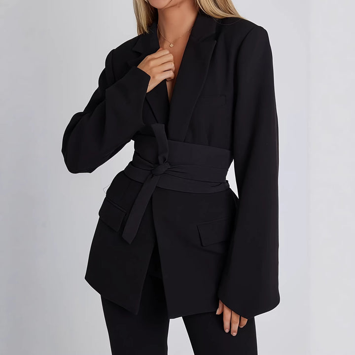 Damen eleganter Blazer mit tailliertem Schnitt und praktischem Gürtel Echo Archiv