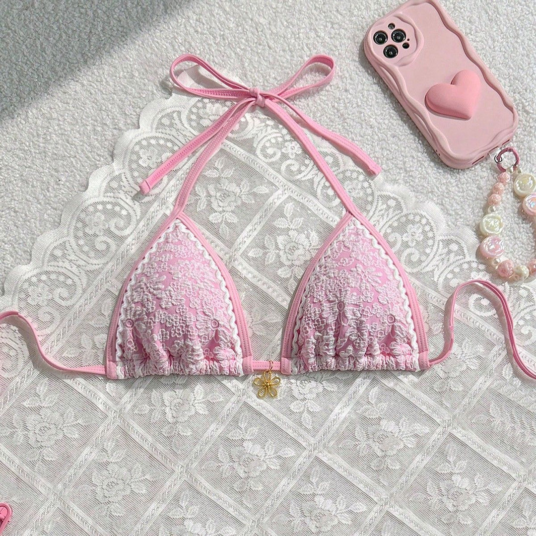 Damen Spitzenverzierte Triangel-Bikini Echo Archiv