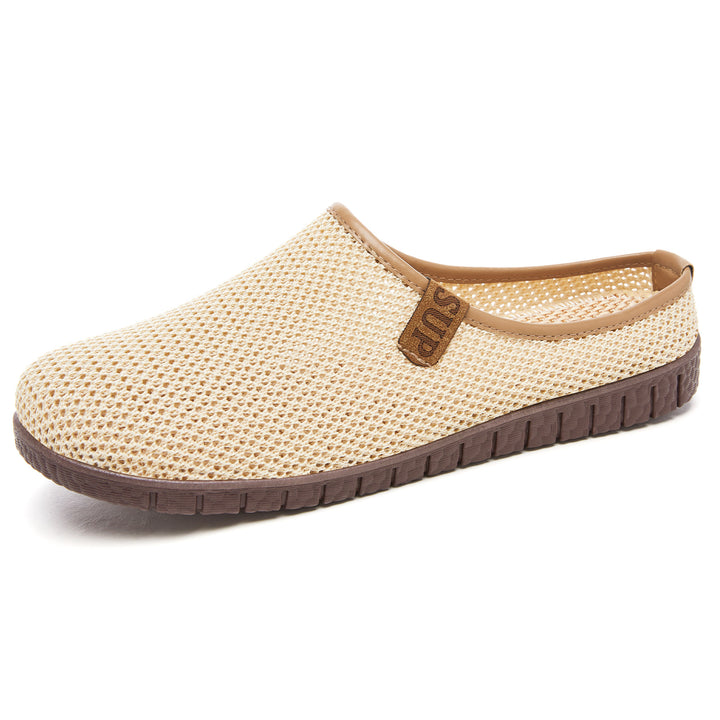 Damen nan atmungsaktiver gestrickter Slipper mit gewebtem Komfortfußbett und flexibler Profilsohle Echo Archiv