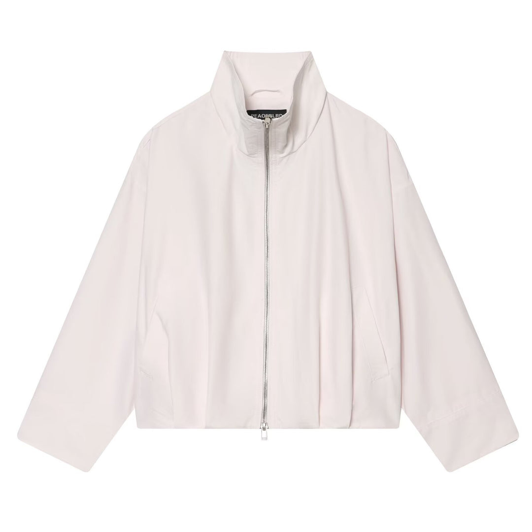 Damen Cropped Boxy-Jacke mit Funnelkragen, Zwei-Wege-Reißverschluss und aufgesetzten Eingrifftaschen Echoarchiv