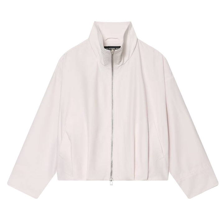 Damen Cropped Boxy-Jacke mit Funnelkragen, Zwei-Wege-Reißverschluss und aufgesetzten Eingrifftaschen Echoarchiv