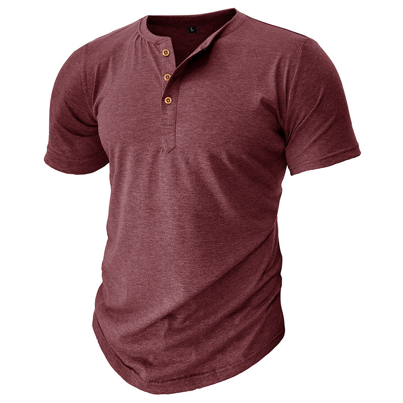 Herren Henley T-Shirt mit Knöpfen und lässigem Schnitt Echoarchiv