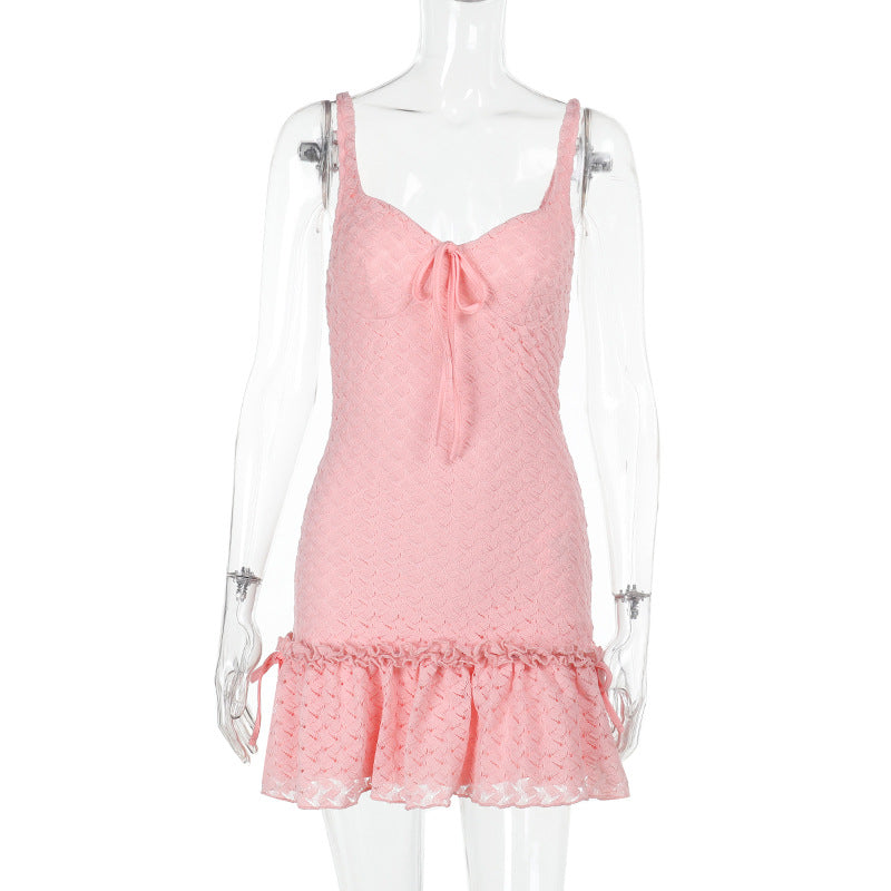 Damen Figurschmeichelndes Sommerkleid mit Rüschensaum Echo Archiv