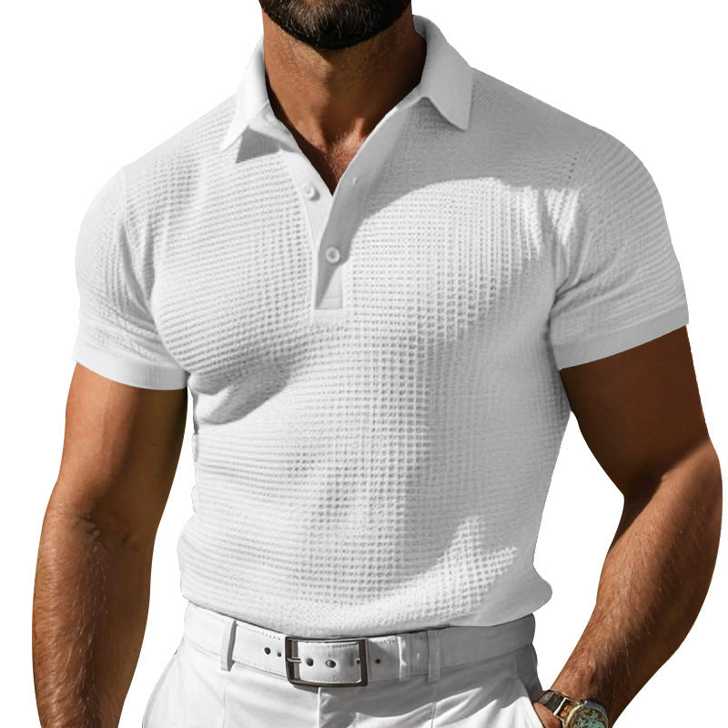 Herren Poloshirt mit strukturiertem Muster und modernem Schnitt Echoarchiv