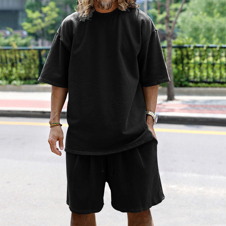 Herren Bequemer Freizeitanzug mit lässigem T-Shirt und Shorts Echoarchiv
