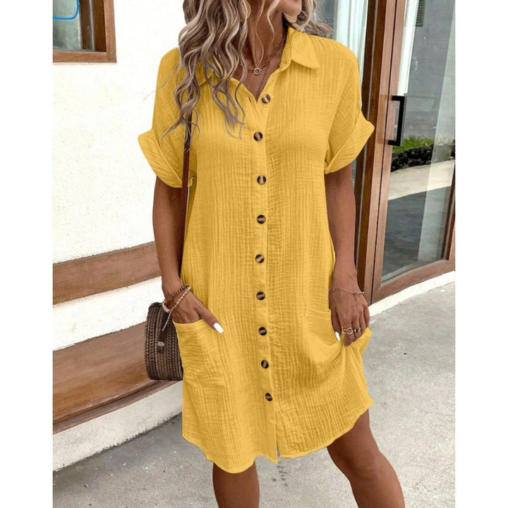 Damen Hemdkleid mit Knopfleiste und praktischen Taschen – Lunéa