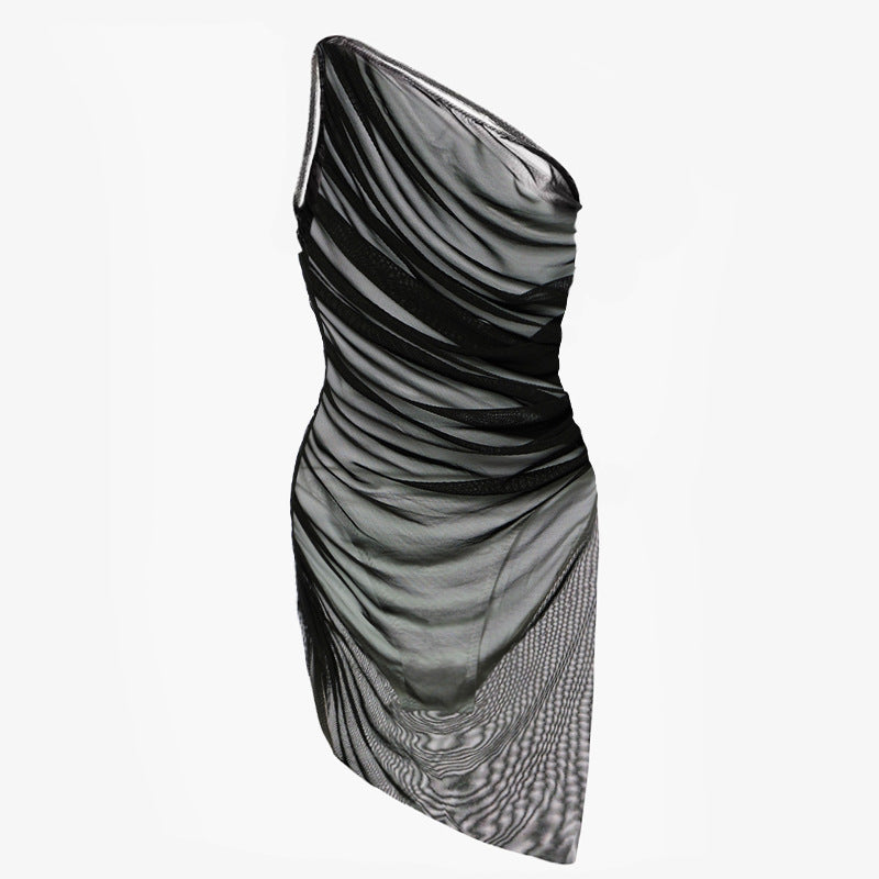 Damen elegantes Wickelkleid mit asymmetrischem Schnitt Echo Archiv