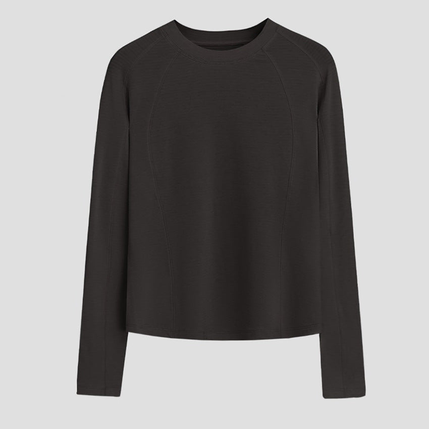 Damen Leichtes Longsleeve-Feinstrickshirt mit Raglanärmeln und Rundhalsausschnitt Echoarchiv