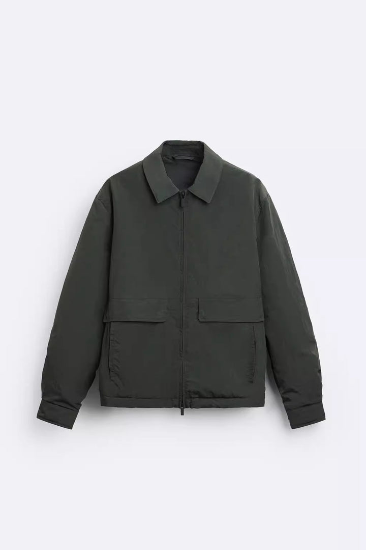 Herren urbane Utility-Jacke mit praktischen Taschen und hohem Kragen Echoarchiv