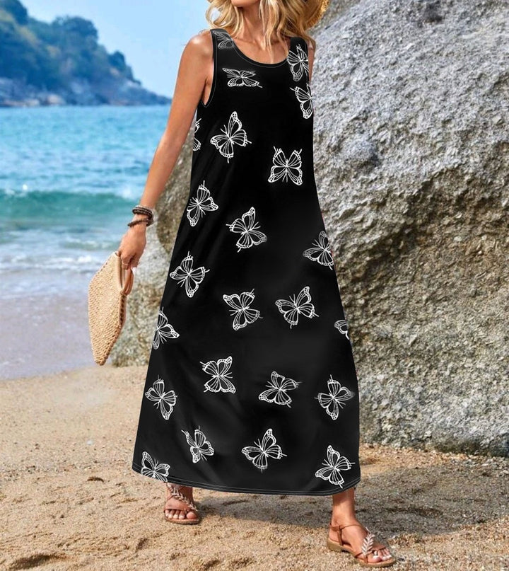 Damen Maxikleid mit einzigartigen Schmetterlingsdruck Echo Archiv