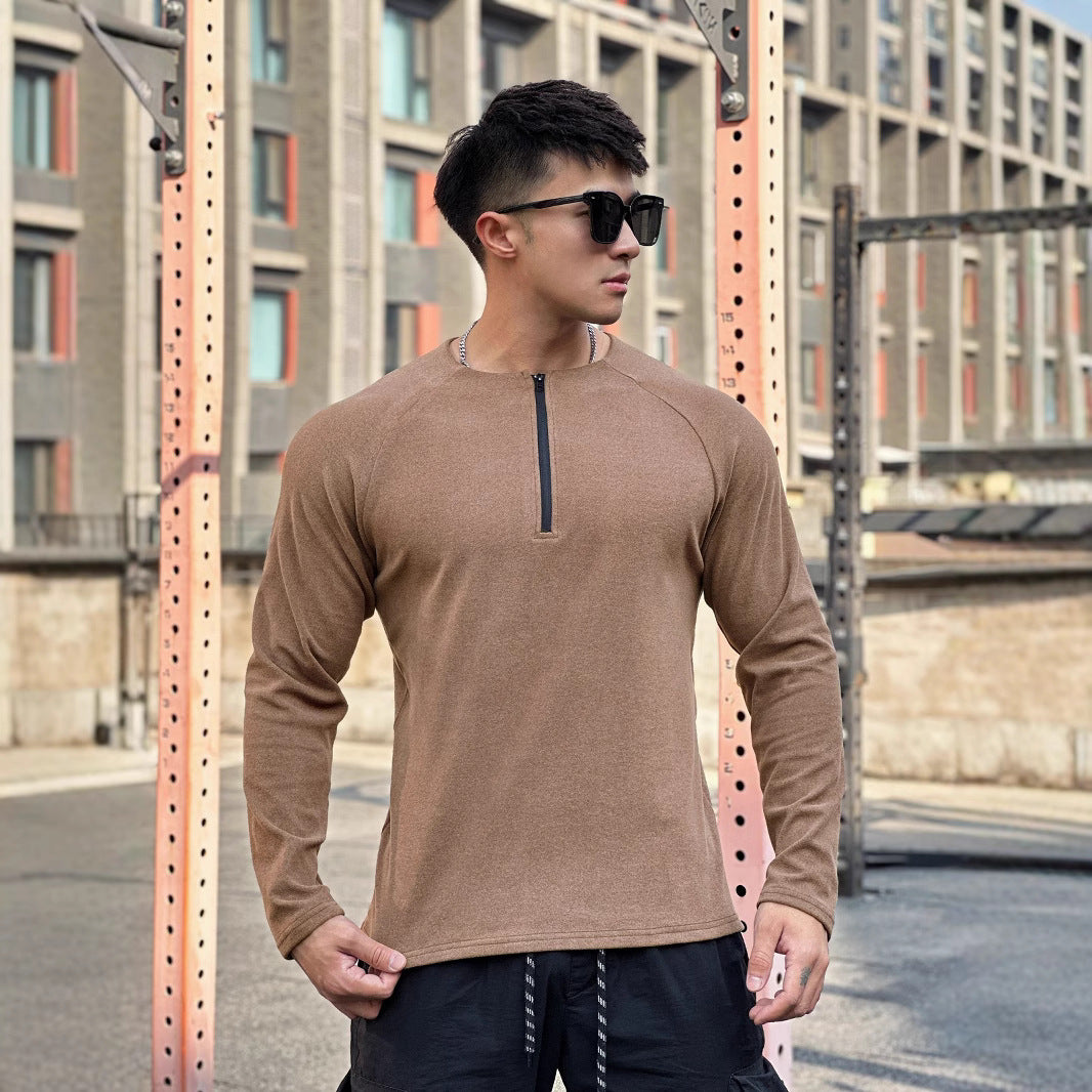 Herren Funktionsshirt mit innovativem Reißverschluss und atmungsaktiver Struktur Echoarchiv