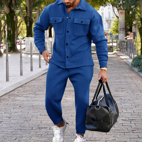 Herren funktionelles Freizeitanzug-Set mit strukturiertem Oberteil und elastischen Jogginghosen Echoarchiv