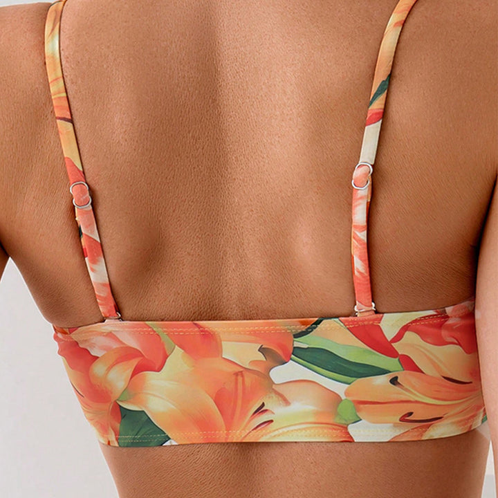 Damen Hochtailliertes Floral-Bikini-Set mit Knoten-Details Echo Archiv