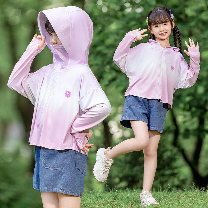 Damen nan leichte Kinder-Sonnenschutzjacke mit Kapuze Echo Archiv