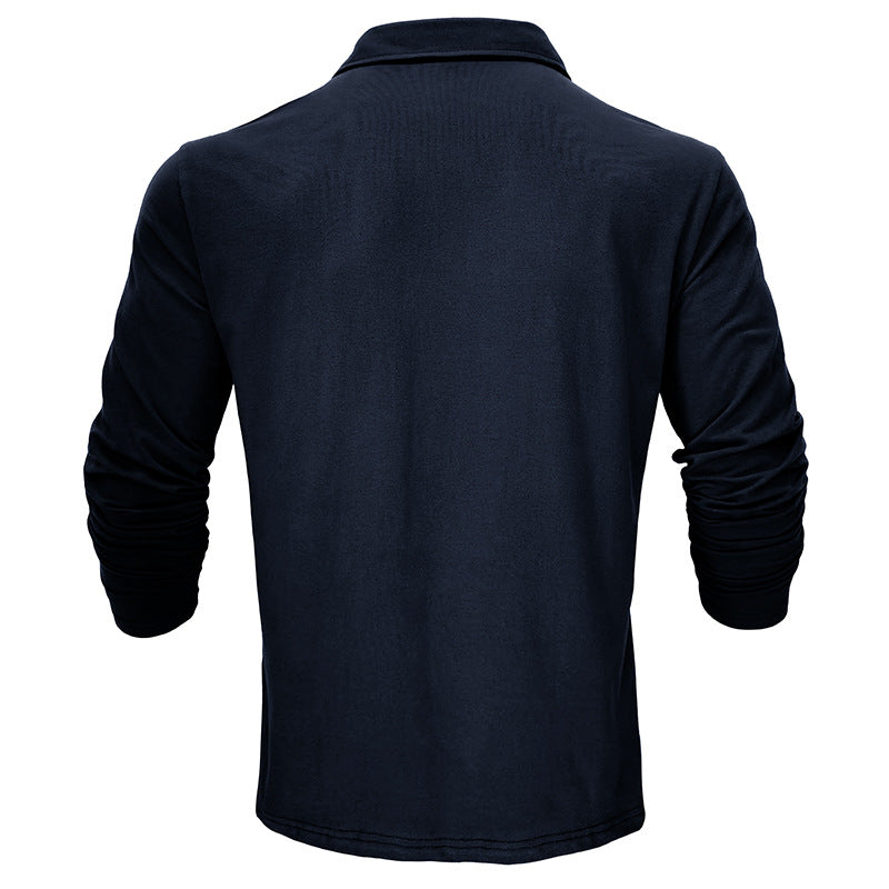 Herren Langarm Poloshirt mit hochwertigem Baumwollstoff Echoarchiv