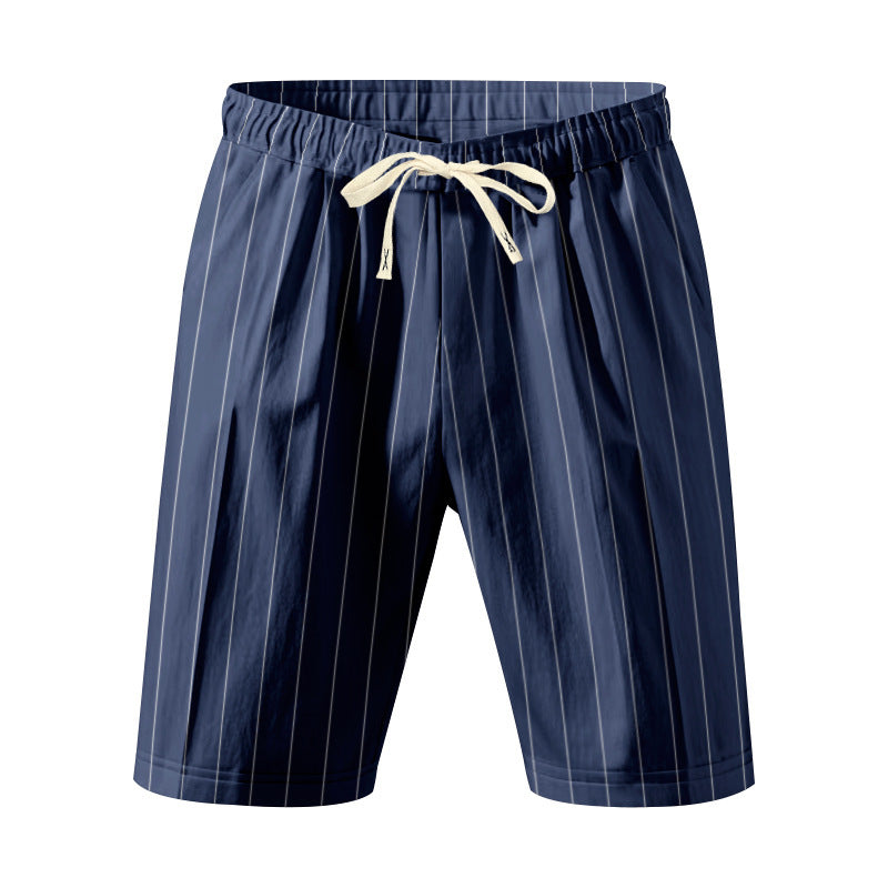 Herren Strandshorts mit Elastischem Bund und Stilvollem Streifenmuster Echoarchiv