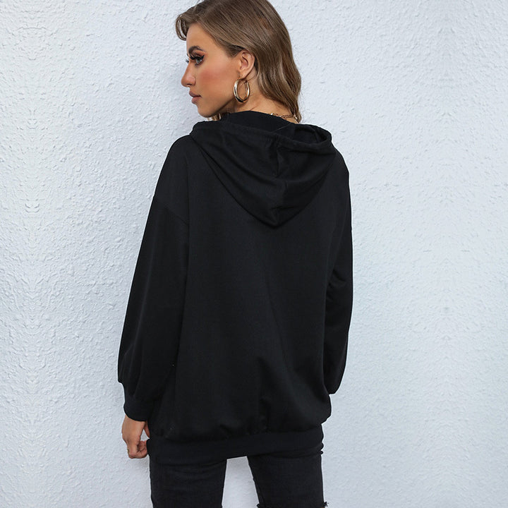 Damen Oversize-Kapuzenpullover im Collegestyle mit Kängurutasche und Front-Print Echoarchiv