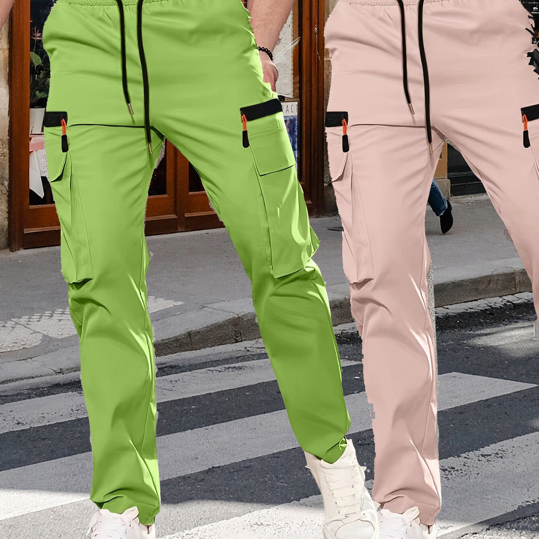 Herren Utility-Cargohose im Joggerstil mit elastischem Bund und Multifunktions-Taschen Echo Archiv