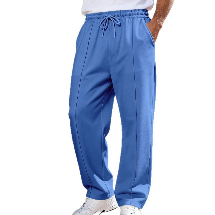 Herren Weite Travel-Loungehose mit Bügelfalte, elastischem Tunnelzug und seitlichen Eingrifftaschen – Sorevano