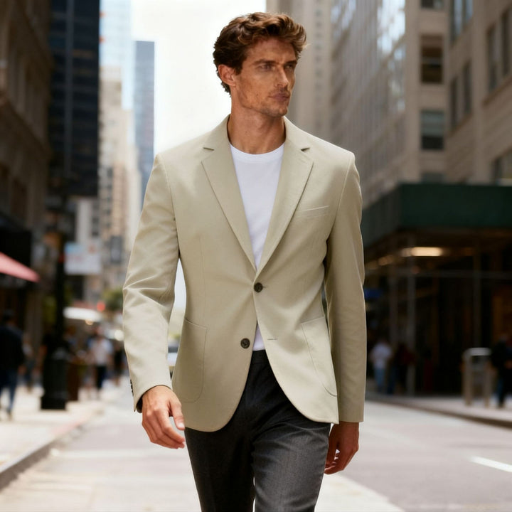 Herren stilvoller Regular-Fit Blazer mit zwei Knöpfen und Taschen Echoarchiv