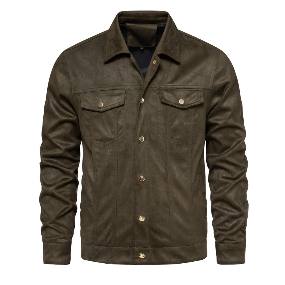 Herren Lederjacke im Vintage-Stil mit praktischen Taschen Echoarchiv