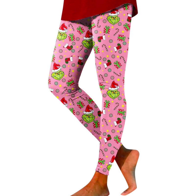 Damen Gemusterte Weihnachtsleggings Echoarchiv