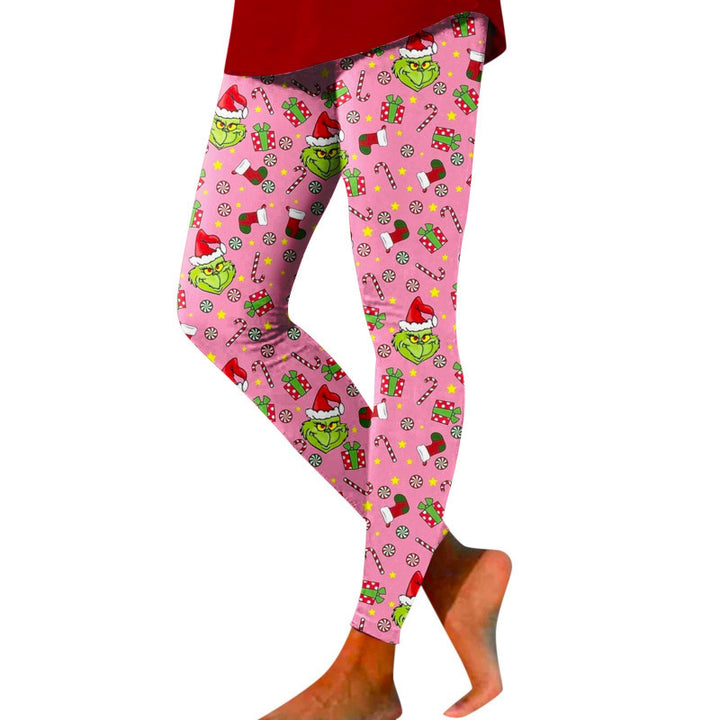 Damen Gemusterte Weihnachtsleggings Echoarchiv