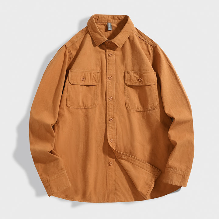 Herren Overshirt aus Baumwoll‑Twill mit Pattentaschen und Relaxed‑Fit Echo Archiv