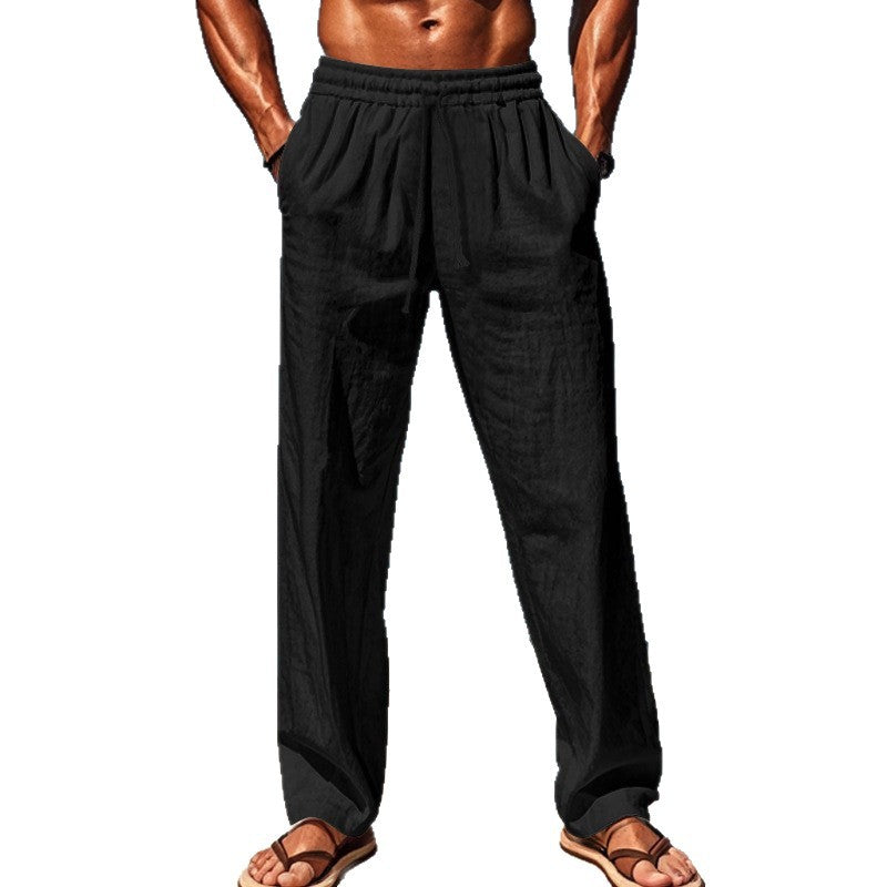 Herren lockere Leinenhose mit elastischem Bund und atmungsaktivem Gewebe Echoarchiv