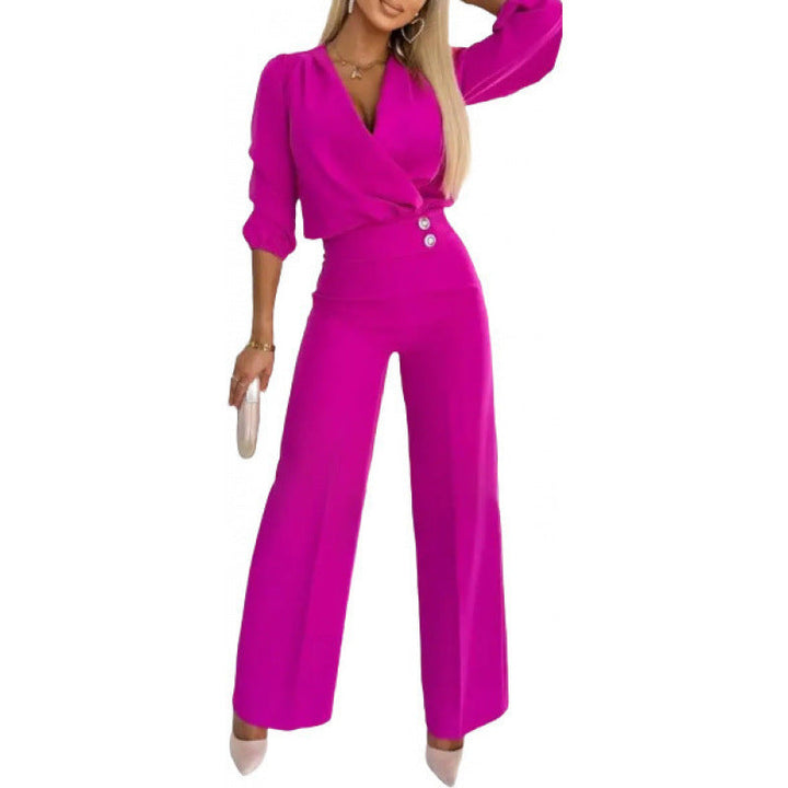 Damen elegantes Jumpsuit mit weiten Beinen Echoarchiv